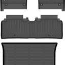 GINOWY-Floor Mats & Cargo Liner for Full Set for Kia EV6 2025 2026, TPE All Weather Protection Car Mats EV6, Custom for Floor Liners, Anti-Slip Trunk Mat EV6 Accessories Black