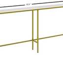 70.9" Console Table,Modern Extra Narrow Long Sofa Table Behind Couch,Skinny Entry Table with Gold Metal Frame for Living Room, Hallway,Classic White