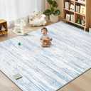 Area Rug 9x12 Living Room Rugs: Washable Modern Rug Large Non-Slip Soft Rugs Stain Resistant Printed Rug Indoor Carpet for Bedroom Kitchen Dining Room Nursery Playroom Home(Blue, 9'x12')