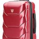 DUKAP ZONIX Luggage with Spinner Wheels | Durable Lightweight Hardside Suitcase, Spacious Travel Bag with Handle and Trolley | 26 Inch Medium Checked Luggage | Black
