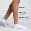 Lapulas Athletic Running Ankle Socks, Low Cut Cushioned Anti-Blister Tab Sports Socks Men Women 6Pairs (White, L)
