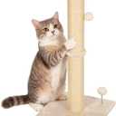 FDW 33 Inch Cat Scratching Post Cat Scratcher Natural Sisal Rope Scratch Post Trees with Hanging Ball for Indoor Cats and Adults,Beige