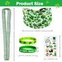 St. Patrick's Day Party Accessories Kit for Adults - 13 Pcs Irish Celebration Set with Shamrock Beer Headband, 5 Necklaces, 2 Wristbands & Stickers for Irish Themed Party Supplies (Green, M)