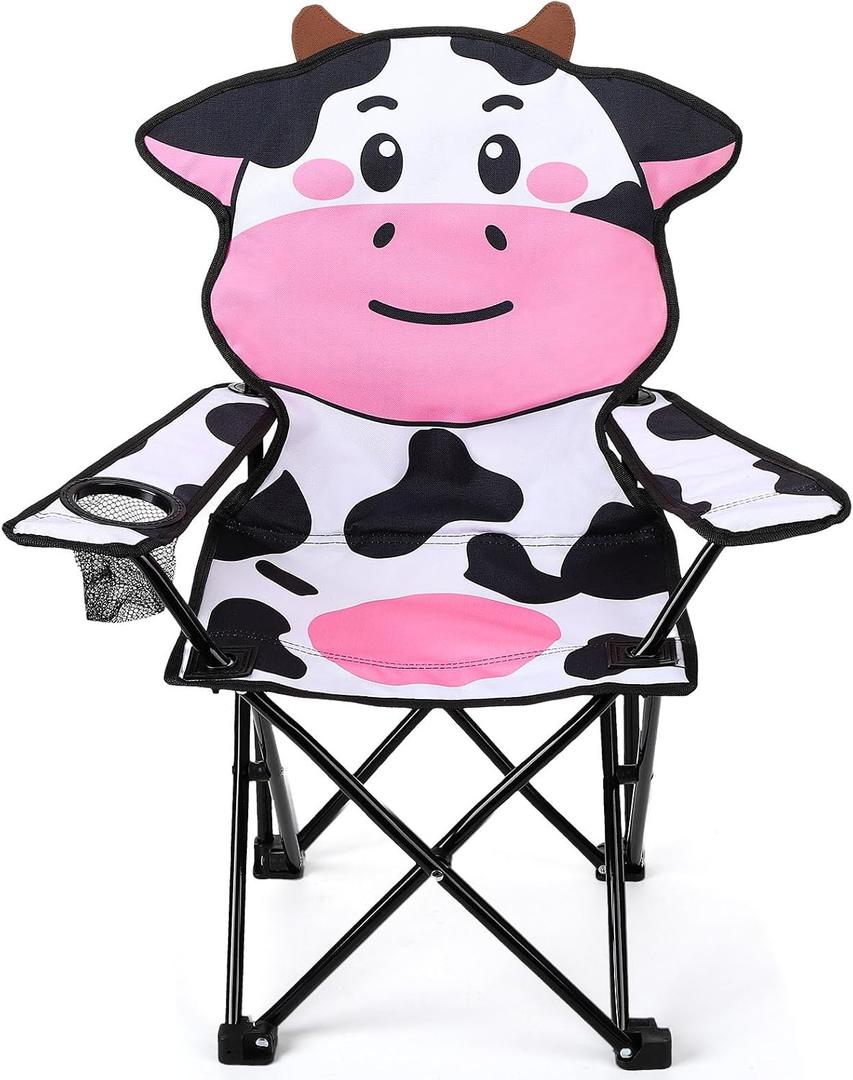 KABOER Kids Outdoor Folding Camping Chair with Cup Holder Carrying Bag, 14in x 14in x 30in