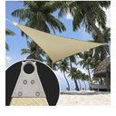 ShadeMart 32' x 32' x 32' Beige Sun Shade Heavy Duty Triangle Shade Sail, Custom Size Super Ring Canopy Awning Shades for Patio Carport Yard UV Blockage Commercial Grade 260 GSM