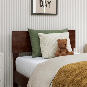 AFI, Orlando Twin Adjustable Modern Solid Wood Panel Headboard, Walnut