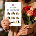 3 x Romantic Valentines Day Card for Cat Lover Him Her, Sweet Cat Valentines Day Card with Red Envelope and Sticker for Husband Wife Spouse, Let's Spend Our Lives Together (#047)