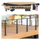 Muzata 13'-19'6" Black Complete Cable Railing Kit 36 Inch Cable Railing System for Decks with Post Handrail Length Adjustable Easy DIY with User Guide Complete Set RCS2 BH4S