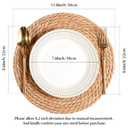 Round Woven Placemats 12 inch Set of 10 - Boho Rattan Placemats Natural Water Hyacinth Placemat, Farmhouse Weave Place Mats, Rustic Braided Wicker Table Mats for Dining Table,Home,Wedding