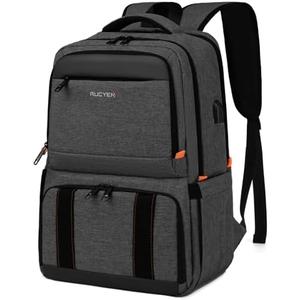 RUCYEN Lunch Backpack, Insulated Cooler Backpack Lunch Box for Men Women, 15.6 Inches RFID Blocking Laptop Backpack with USB Port Lunch Bag for Work Travel Black