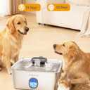 SIBAYS 4Gal/15L Large Dog Water Fountain, Stainless Steel Pet Fountain with Water Window & LED Light, Ultra Quiet Automatic Dog Water Bowl Dispenser for Large Dogs & Multi-pet, Easy to Clean FS76