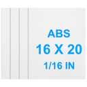 4Pack White Thin ABS Plastic Sheet 16" x 20" x 1/16" Thick White Rigid Thermoplastic Sheet (Upgrade Surface) 1.5MM Flexible High Tensile Large ABS Moldable Plastic Panel for Crafts, DIY, Signs