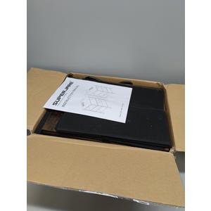 SUPERJARE Nightstand Set of 2, Bed Side Tables with Charging Station, Adjustable Fabric Drawer, Night Stand for Bedroom, 3-Tier Storage End Tables, for Living Room, Rustic Brown and Black