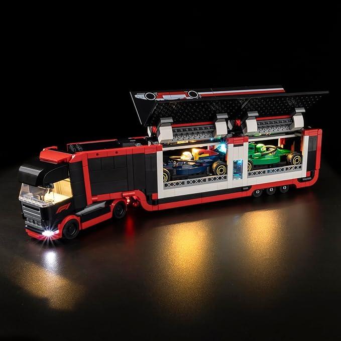 BrickSoul City F1 Truck with RB20 & AMR24 F1 Car Leg0 Light Kit, Led Light Kit for Leg0 60445, Light Up Your Leg0s - NO Leg0 Blocks Set