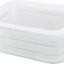 Food Storage Containers Refrigerated Crisper with Lid Leakproof Meat Containers for Fridge Transparent Frozen Roast Meat Storage Box Kitchen Accessories(Three Layers)