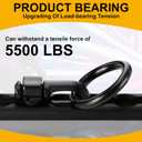 Yaocom 10 Pack L Track Double Stud Tie Down Fitting, L Track Tie Down, L-Track Accessories for Trucks, Rvs, Atvs, Van, Bearing 5000 Lbs Heavy Duty Steel, Black (O Ring)