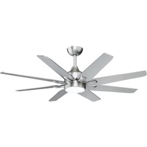 wurzee 62 Inch Ceiling Fan with Light, Brushed Nickel 3CCT Reversible DC Motor, Dimmable Timing 6 Speed, Large Ceiling Fan for Factory Warehouse