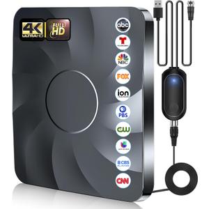 2026 Digital TV Antenna for Smart TV Indoor, 5000+ Miles Long Range HD Antenna for Local Channels with Signal Booster Amplifier, Support 8K 4K 1080p for All TVs - 38FT Coax Cable