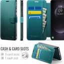 for Samsung Galaxy S26 Ultra Wallet Case Compatible with Magsafe, Magnetic RFID Blocking Card Holder Women Men Shockproof Wallet Phone Cover for Galaxy S26 Ultra 6.9", Bluish Green