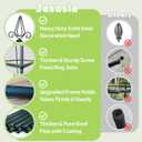 100% Metal Obelisk Trellis for Climbing Plants Outdoor - Heavy Duty Stone Coated Steel Garden Tower Trellis - Tall Sturdy Rustproof Vertical Plant Support for Climbing Vine Vegetables Flowers