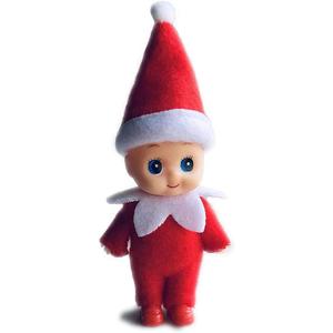 WULEEUPER Tiny Baby Elf Doll | Christmas Miniature Elf Decoration | Newborn Gift | Baby Grow Dolls with Feet and Shoes (Red)