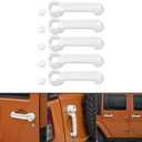 JeCar ABS Door Handle Cover Inserts & Tailgate Handle Cover Exterior Door Accessories for Jeep Wrangler JK 2007-2017 4 DoorWhite 5pcs/Set