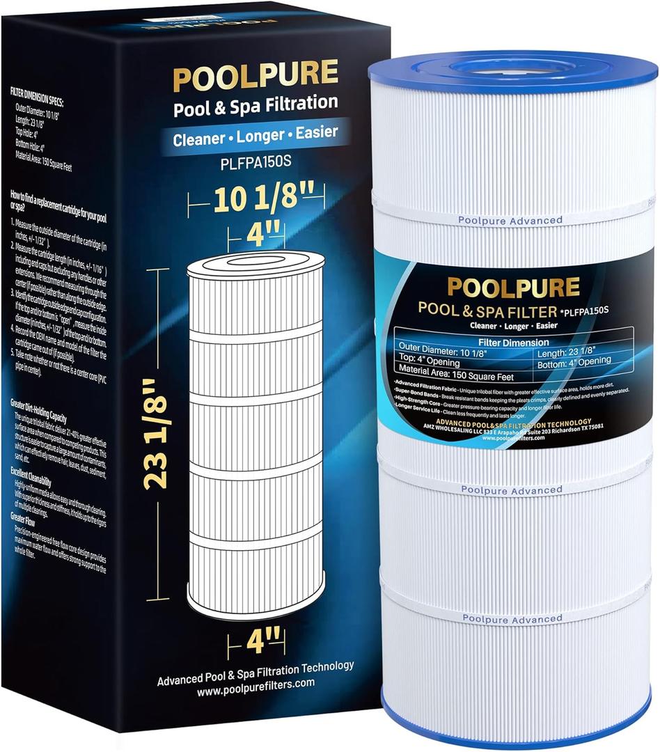 POOLPURE PA150S Pool Filter Replaces Hayward CX150XRE, Hayward SwimClear C150S, PA150S, Ultral-D4, 150 sq.ft Filter Cartridge 1 Pack