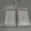 Silver 5x7'' Floating Frame Set of 2, For Photo Sizes (2x3'', 3.5x5'' 4x 6'' up to 5x7'' ), Beautiful Metal Lace Edge Frames Adjustable Tabletop/Shelf Photo Frame, Classy Gift Choice for Wedding,