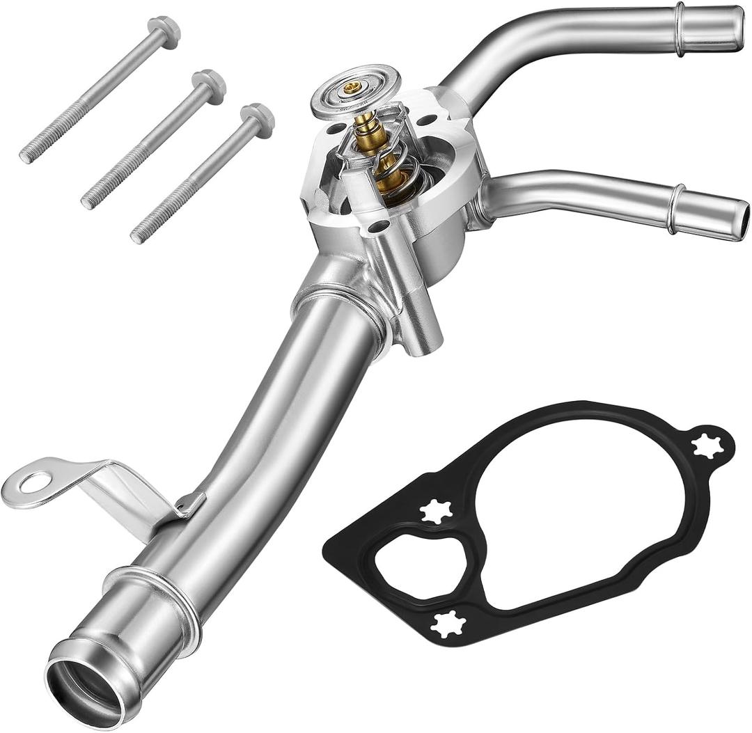 BDFHYK 902-692 Upgrade Aluminium Coolant Thermostat Housing Assembly Compatible with Buick 08-17 Enclave, compatible with Chevy 09-17 Traverse, compatible with GMC 07-17 Acadia 3.6L Replace 12599235
