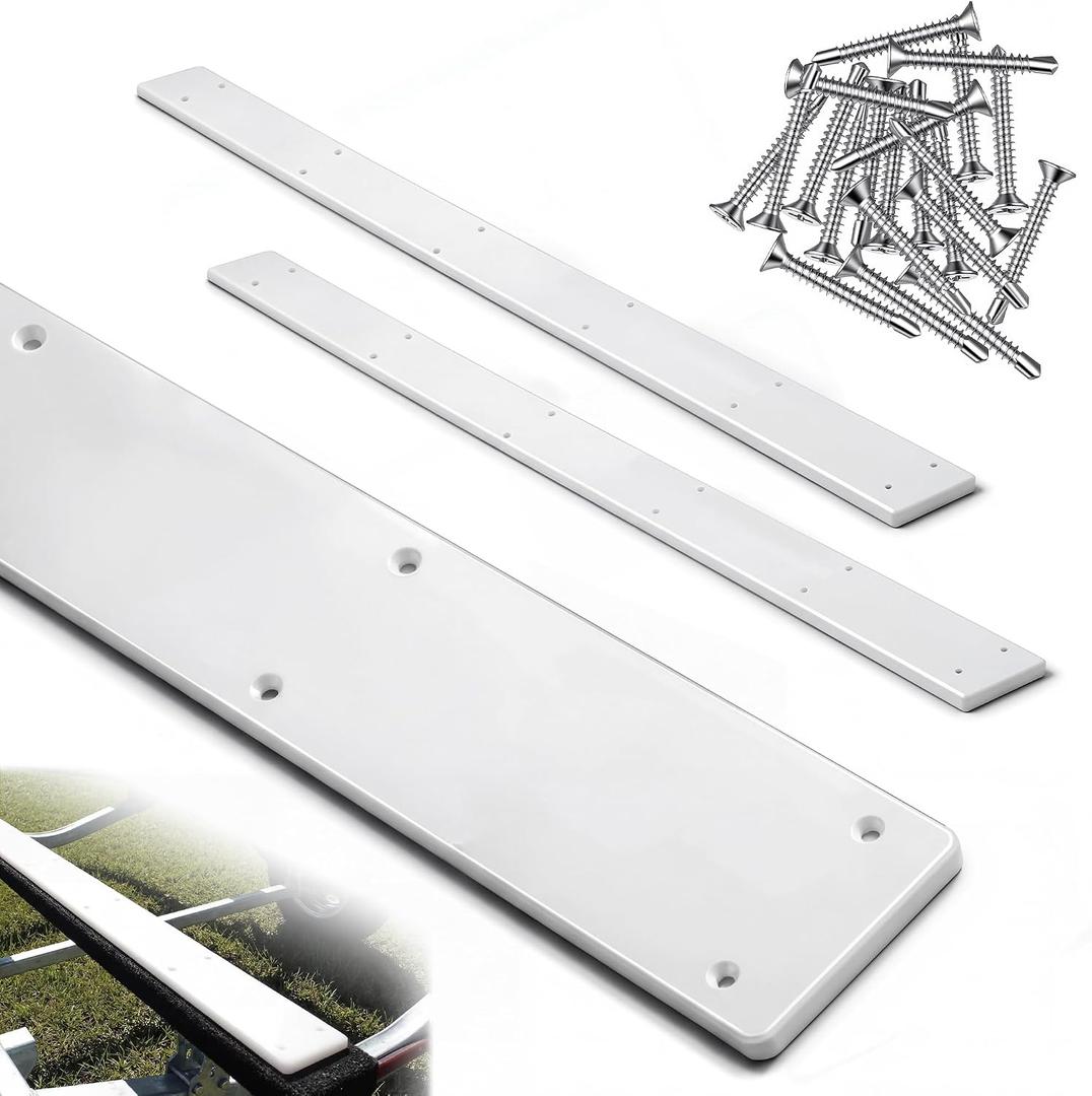 2 Pcs Hdpe Trailer Bunk Glides Boat 48" x 3", 60" x 4", 60" x 5" Heavy Duty Trailer Bunk Slide Pads Enders with Screws and 12 Holes Smoother for Support Loadings Launches Easier