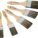Double Thick Chip Paint Brush Set,Wood Stain Brushes for Painting Walls and Fence Staining, Wooden Handle Masonry Paintbrush for Varnish, Paste and Gesso (5 Pack Assorted Sizes) (5-Pack(1"- 1"- 2"x2- 2"))