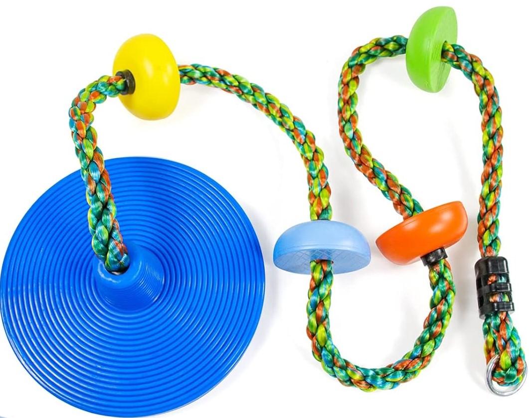 Tree Swing for Kids,Climbing Rope with Platforms,Disc Swing Seat Set Outdoor Playground Accessories for Kids, 4ft Tree Strap