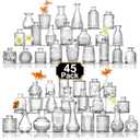 Arme Bud Vase Set of 45, Clear Bud Vases in Bulk, Mini Glass Vases for Flower, Small Flower Vases for Centerpieces, Vases for Decor, Home Wedding Table Décor