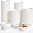 ECOLipak 200 Pack 2 oz Compostable Portion Cups, 100% Biodegradable Souffle Cups, Disposable Paper Cups for Condiment Samples