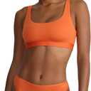 Organic Basics Women's Core Ribbed Cotton Tank Top Bralette (Orange, XL)