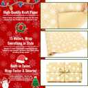 2 x CAKKVDE Vintage Christmas Wrapping Paper Roll - Kraft Gift Wrap with Jute Twine | 17 Inch x 49 Feet Durable Holiday Wrapping Paper for Gifts(White snowflakes)