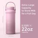 Momcozy 22oz Portable Breast Milk Cooler for Outdoor, Life Saver with 360 Total Cooling for 24 Hours, Larger Capacity Travel Breastmilk Chiller with 2pcs Baby Bottles for Breastmilk Storage, Pink