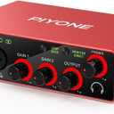 Audio Interface, 2X2 24-bit/192kHz Interface for High-Fidelity, Studio Quality PC/Mac/iOS Recording, XLR/TRS Combo Input, Monitor Mix/Loopback Function, One-Cable Setup(Alloy Red)