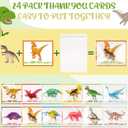 Soulchen 24 Sets Dinosaur Party Favors for Kids Birthday Party Supplies Dinosaur Figurines Have a Dino-mite Summer Cards with Bags Student Gifts