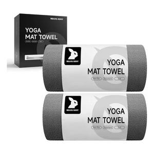2 Pack Hot Yoga Towel with Grip Dot，Stickyfiber Yoga Mat Towels Non Slip for Hot Yoga,Absorbent Microfiber Sweat Anti-Slip Cover,Bikram,Pilates,Exercise,Fitness