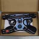 PHOEPET No Pull Dog Harness Reflective Adjustable Vest with a Training Handle, Name ID Pocket, 2 Metal Leash Hooks, 3 Snap Buckles [Easy to Put on & Take Off](S, Baby Blue)