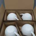 22 OZ Lightweight Bone China Soup Mugs with Handles White Large Ceramic Coffee Mugs Set of 4 for Hot Chocolate Cocoa Cereal Salads Yogurt Milk Latte Cappuccino, Dishwasher Microware Safe