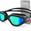 ZIONOR Swim Goggles, Upgraded G1 Polarized Swimming Goggles Anti-Fog for Adult Men Women (A6 (Polarized + Mirror Gold))