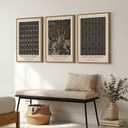 Framed Vintage William Morris Botanical Floral Canvas Wall Art, 3 Piece, 20"W x 30" H x 3Pcs