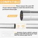 3" Custom Mandrel Straight Exhaust Pipe, 18" Long, Made of Mild Steel Fit 3 Inch Exhaust System