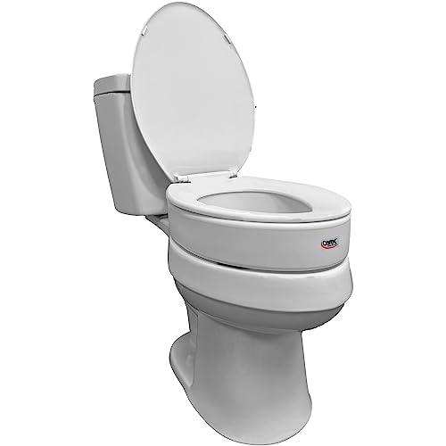 Carex Toilet Seat Riser, Elongated Raised Toilet Seat Adds 3.5" to Toilet Height, for Assistance Bending or Sitting, 300 Pound Weight Capacity Toilet Riser