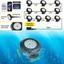 T-SUN Submersible RGB LED Pond Lights IP68 Waterproof Fountain Lights with Smart App & Remote, 16 Million Colors Underwater Lighting for Koi Ponds/Garden Water Features Aquarium (10-Pack)
