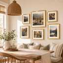 Wood 16x24 Picture Frame with 14x20 Mat Gold, Display 14x20 with Mat or 16x24 Without, Wood 16 by 24 Photo Frame, 16 x 24 Frame for Wall Hanging Display, Gold, 2 Pack