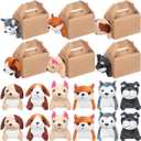 Fainne 24 Pcs Adopt a Puppy Favors Include 12 Mini Plush Dogs Stuffed Puppy Bulk with 12 Dog House, Small Stuffed Animals Adopt a Pet Party Favors for Adoption Animal Birthday Fillers Prizes Gifts