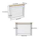 Wisfor Deep Tall Radiator Cover Cabinet: External 36.4inch Height Heater Covers with Natural Wood Texture Top - Inner 35.6inch Thickened MDF Radiator Shelf for Home (Horiz‌-M 35.6x41.3x7.1in)